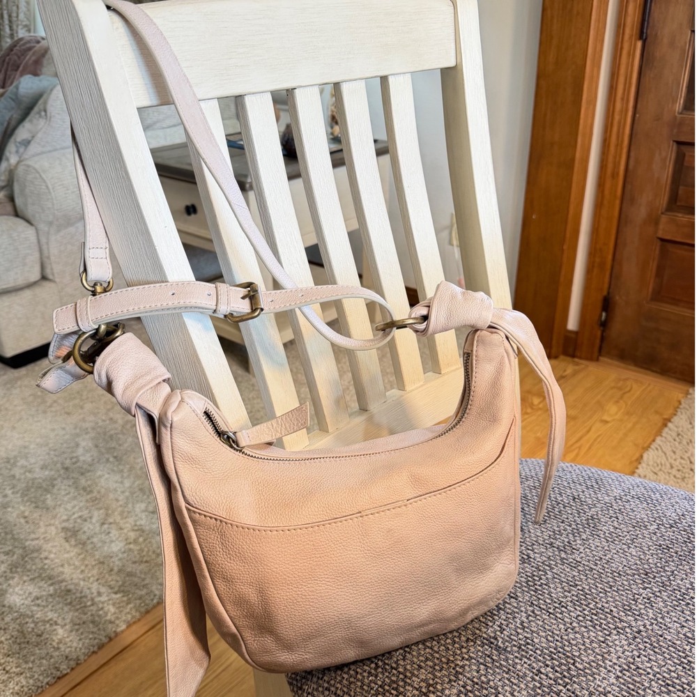 Frye Nora Knotted Crossbody Shoulder Bag Purse Blush Cream -Ivory Small- Medium